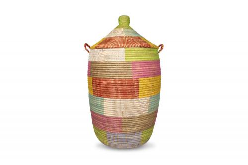 Panier Â« Ngaye Â» Couleurs multiples, en osier et plastique recyclÃ© - Matou DÃ©co