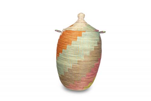 Panier Â« Ngaye Â» Couleurs multiples, en osier et plastique recyclÃ© - Matou DÃ©co