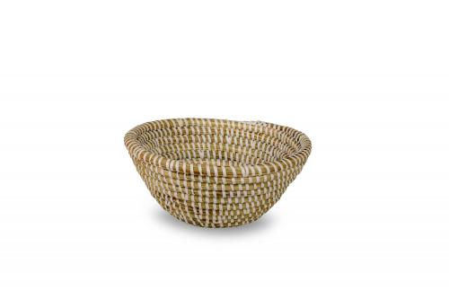 Pot cone Â« GRANDA Â» Uni naturel et blanc, en osier et plastique recyclÃ© - Matou DÃ©co