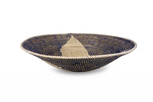 Corbeille Â« GRANDA Â» Uni naturel et noir, en osier et plastique recyclÃ© - Matou DÃ©co