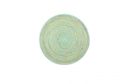Set de table « SOMONE » Uni turquoise, en osier et plastique recyclé - Matou Déco