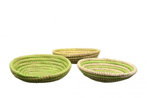 Petite corbeille Ã  pain Â« SOMONE Â» Uni vert, en osier et plastique recyclÃ© - Matou DÃ©co