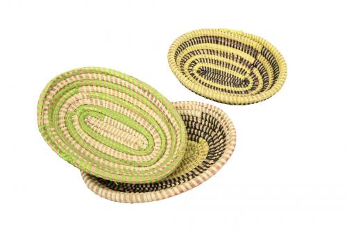 Petite corbeille Ã  pain  Â« SOMONE Â» Noir et jaune, en osier et plastique recyclÃ© - Matou DÃ©co