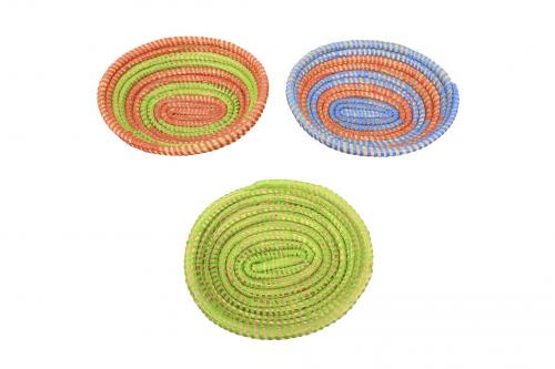 Petite corbeille Ã  pain  Â« SOMONE Â» Rouge et vert, en osier et plastique recyclÃ© - Matou DÃ©co
