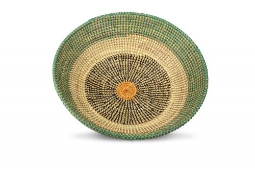 Corbeille Â« SOMONE Â» Vert, beige et noir, en osier et plastique recyclÃ© - Matou DÃ©co