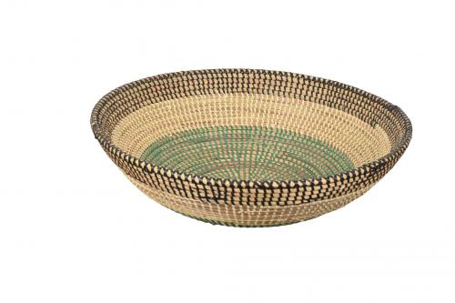 Corbeille Â« SOMONE Â» Noir, beige et vert, en osier et plastique recyclÃ© - Matou DÃ©co