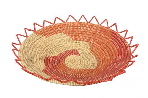 Corbeille à fruits étoilée « SOMONE » Beige, rouge et orange, en osier et plastique recyclé - Matou Déco