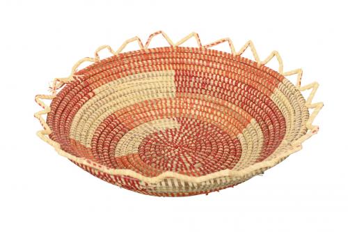 Corbeille Ã  fruits Ã©toilÃ©e Â« SOMONE Â» Rouge, beige et orange, en osier et plastique recyclÃ© - Matou DÃ©co