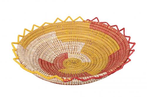 Corbeille Ã  fruits Ã©toilÃ©e Â« SOMONE Â» Rouge, jaune et blanc, en osier et plastique recyclÃ© - Matou DÃ©co