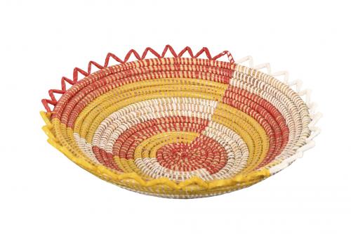 Corbeille Ã  fruits Ã©toilÃ©e Â« SOMONE Â» Jaune, rouge et blanc, en osier et plastique recyclÃ© - Matou DÃ©co