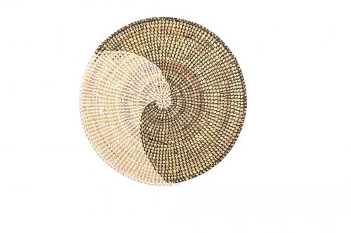 Set de table Â« SOMONE Â» Noir et blanc, en osier et plastique recyclÃ© - Matou DÃ©co