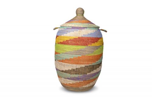 Panier Â« Ngaye Â» Couleurs multiples, en osier et plastique recyclÃ© - Matou DÃ©co